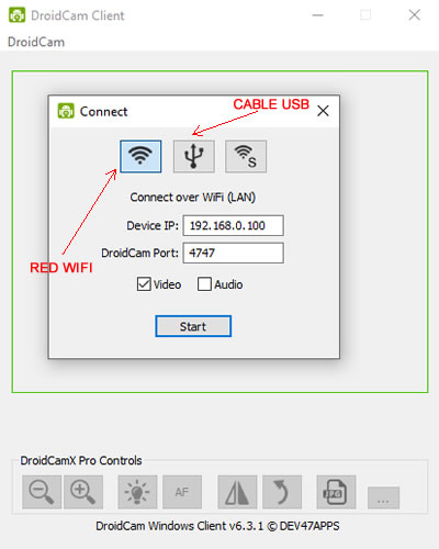 Configurar DroidCamApp para convertir Celular como camara Web