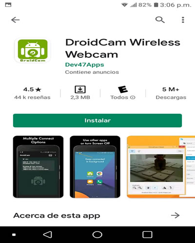 Convertir celular android en camara web para PC con DroidCamApp